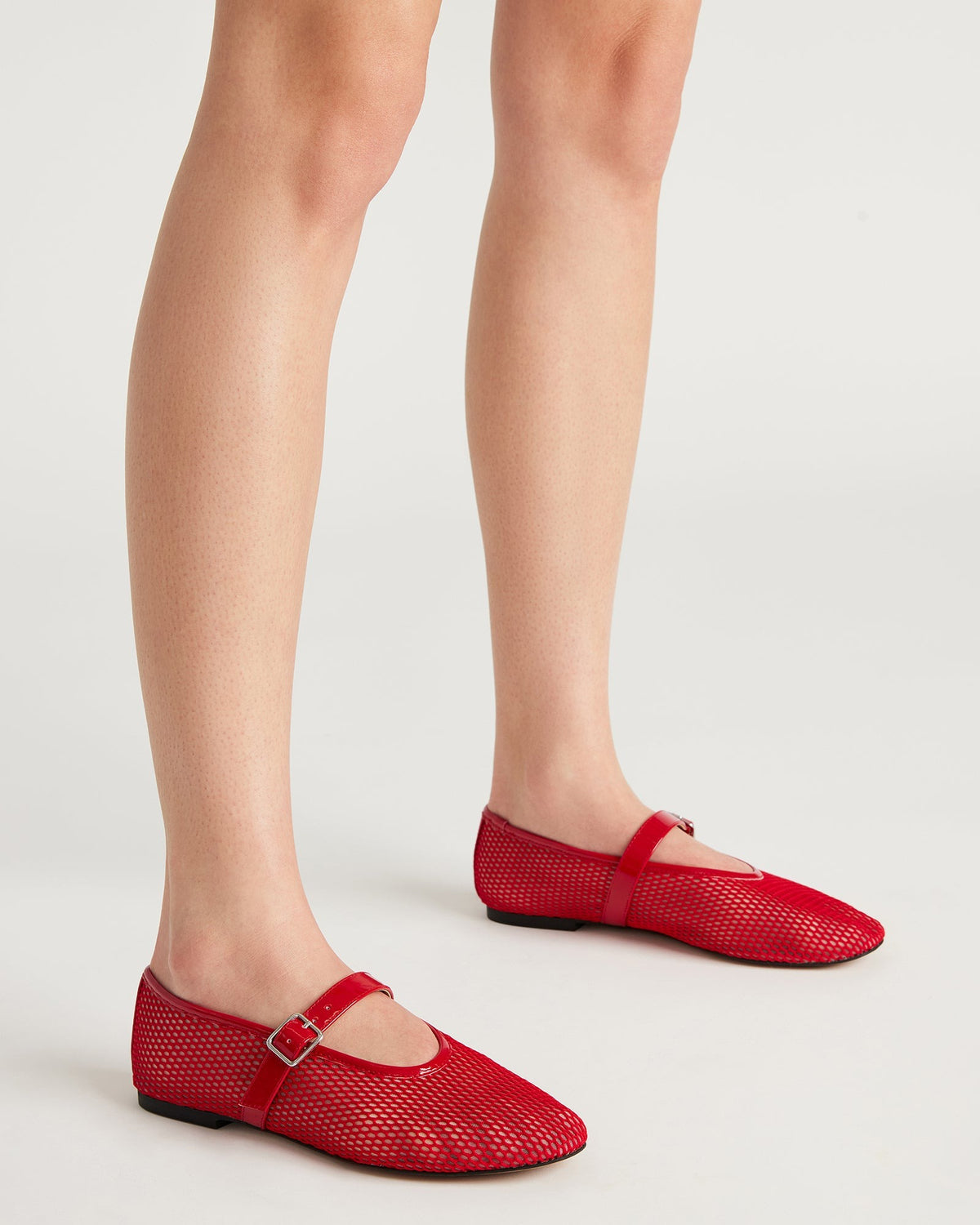 DREAMING Red Mesh Women's Mary Jane Flats | Steve Madden for Sale