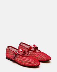 DREAMING Red Mesh Women's Mary Jane Flats | Steve Madden for Sale