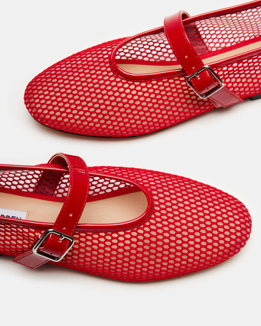 DREAMING Red Mesh Women's Mary Jane Flats | Steve Madden for Sale