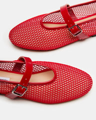 DREAMING Red Mesh Women's Mary Jane Flats | Steve Madden for Sale
