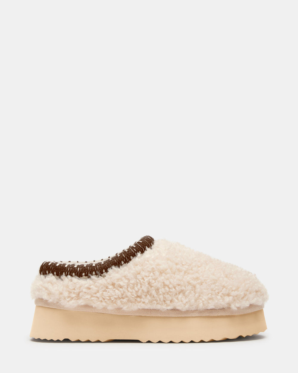 SELENA Faux Shearling Women's Natural Slip-On Mule Flat | Steve Madden near me