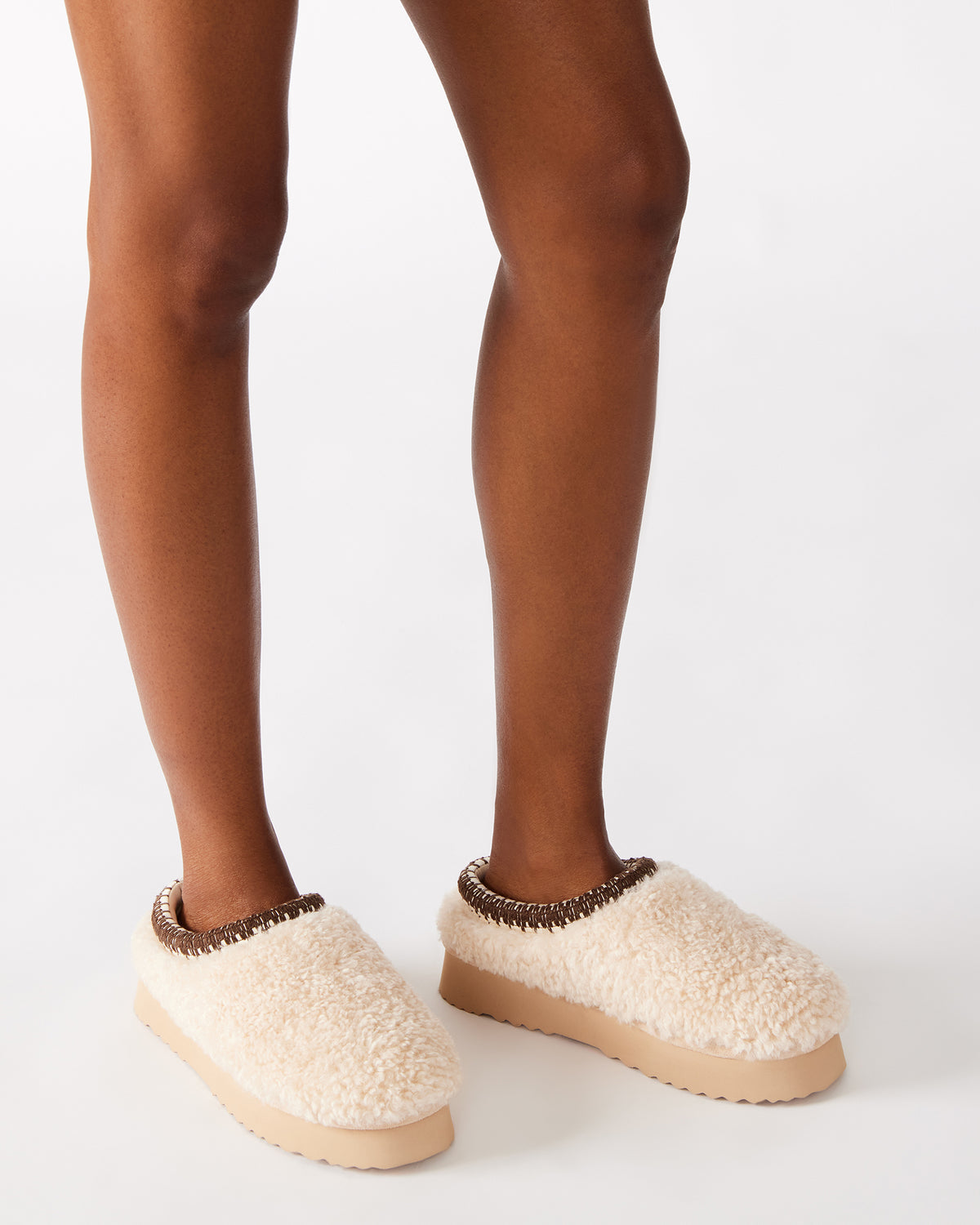 SELENA Faux Shearling Women's Natural Slip-On Mule Flat | Steve Madden near me