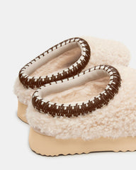SELENA Faux Shearling Women's Natural Slip-On Mule Flat | Steve Madden near me