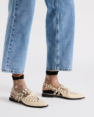 GALANTI Bone Patent Women's Pointed-Toe Moto Slingback Flat | Steve Madden online