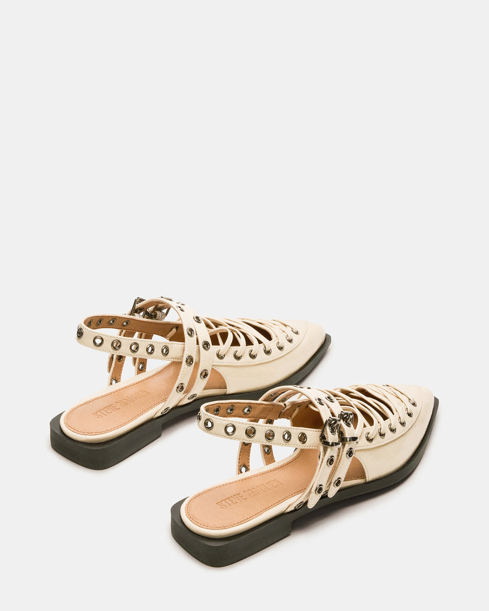 GALANTI Bone Patent Women's Pointed-Toe Moto Slingback Flat | Steve Madden online