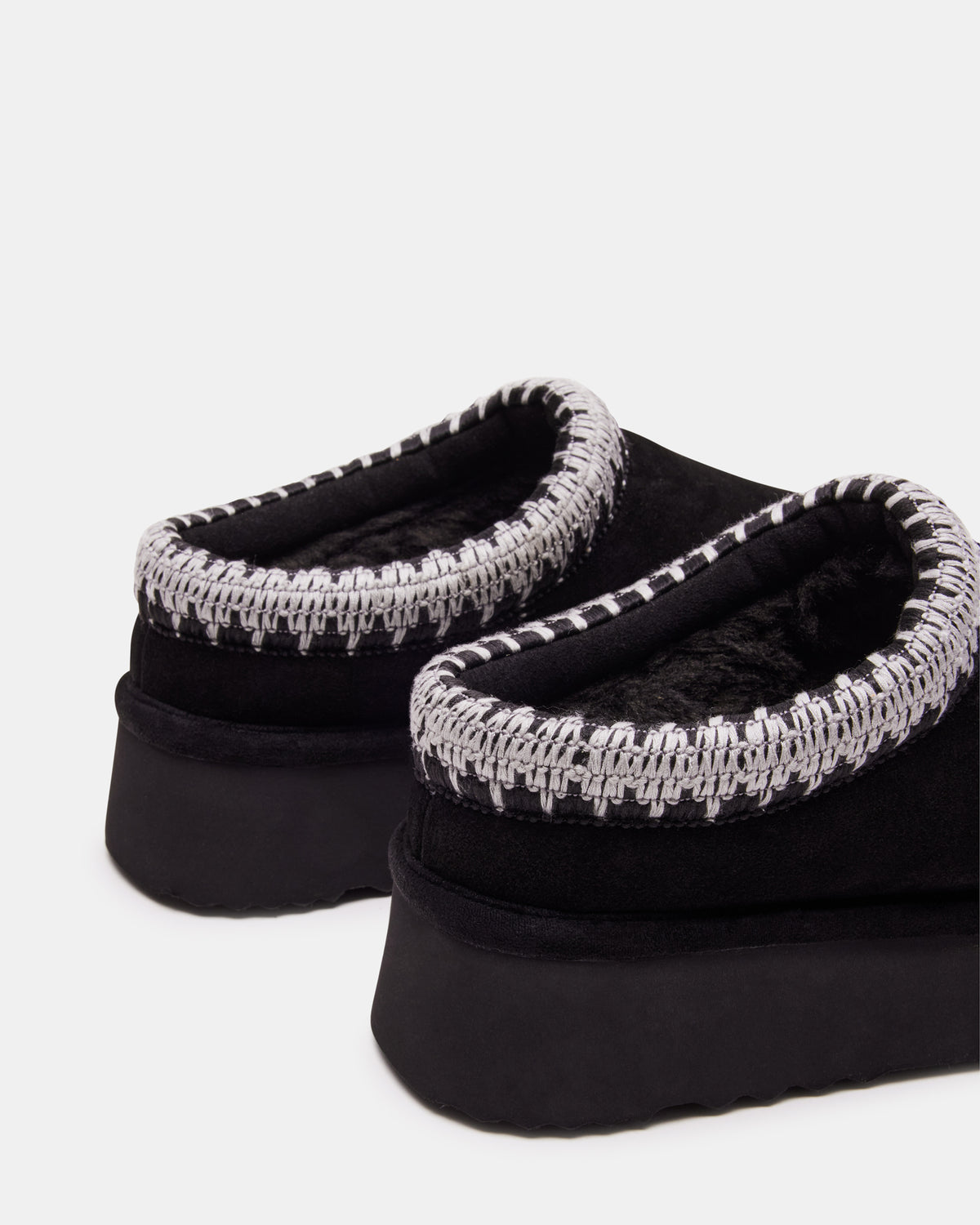 SELENA Black Suede Women's Natural Slip-On Mule Flat | Steve Madden US