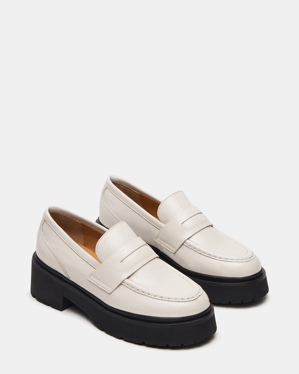 LAYKEN Bone Leather Platform Lug Women's Loafer | Steve Madden Sale