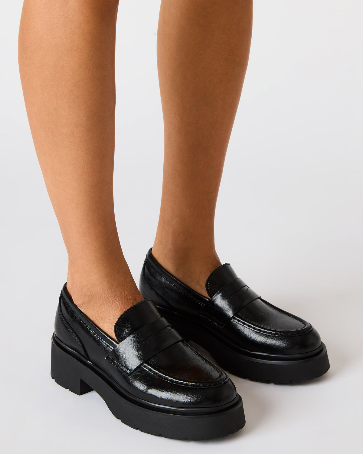 LAYKEN Bone Leather Platform Lug Women's Loafer | Steve Madden Sale