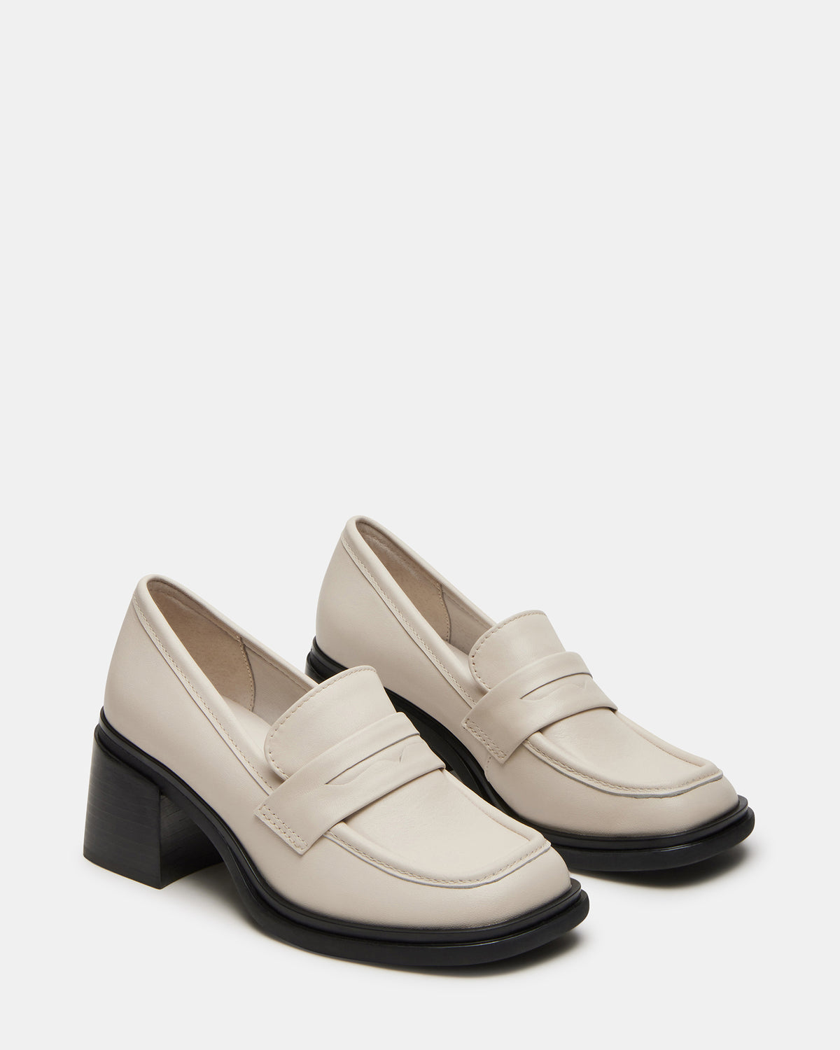 BAXTER Bone Leather Women's Block Heel Loafer | Steve Madden near me
