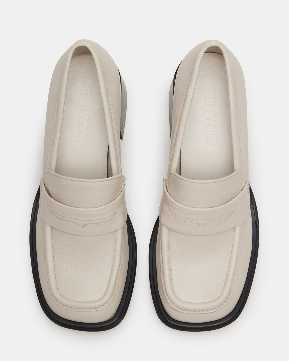 BAXTER Bone Leather Women's Block Heel Loafer | Steve Madden near me