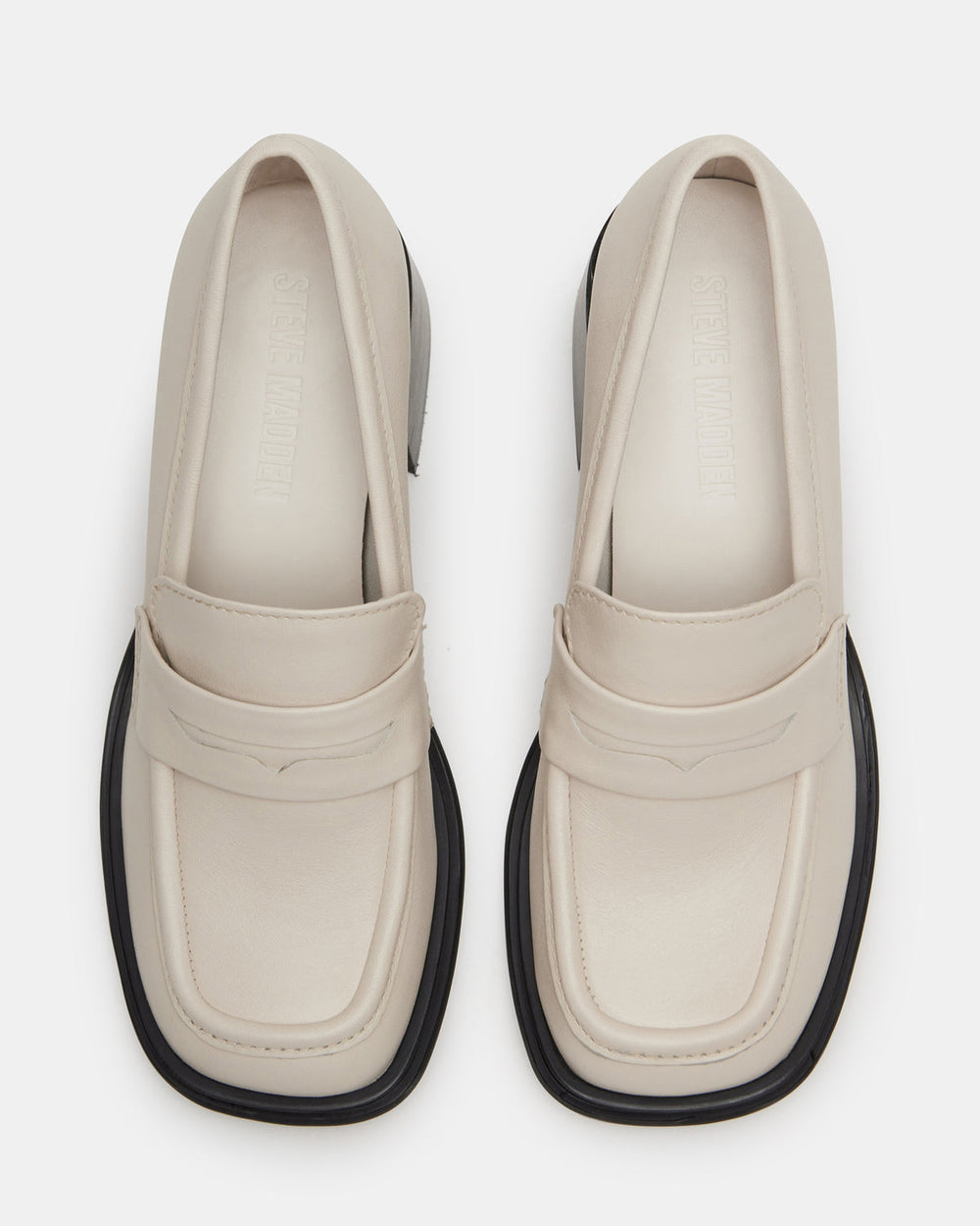 BAXTER Bone Leather Women's Block Heel Loafer | Steve Madden near me