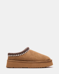 SELENA Chestnut Suede Women's Natural Slip-On Mule Flat | Steve Madden discount