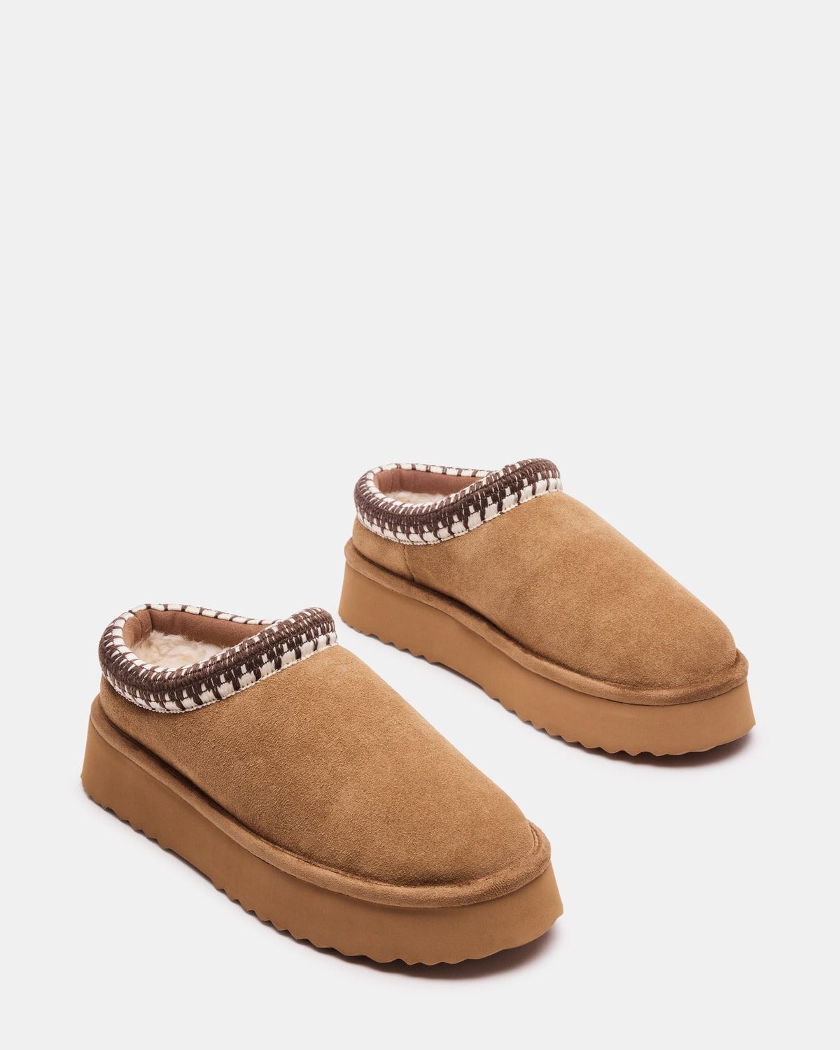 SELENA Chestnut Suede Women's Natural Slip-On Mule Flat | Steve Madden discount