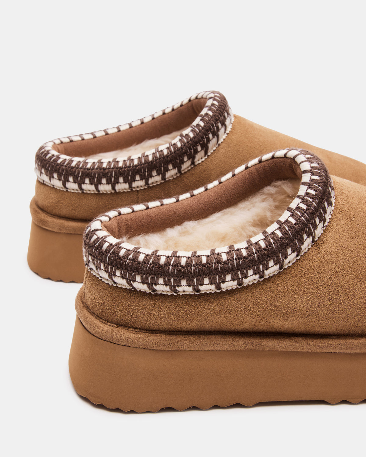 SELENA Chestnut Suede Women's Natural Slip-On Mule Flat | Steve Madden discount