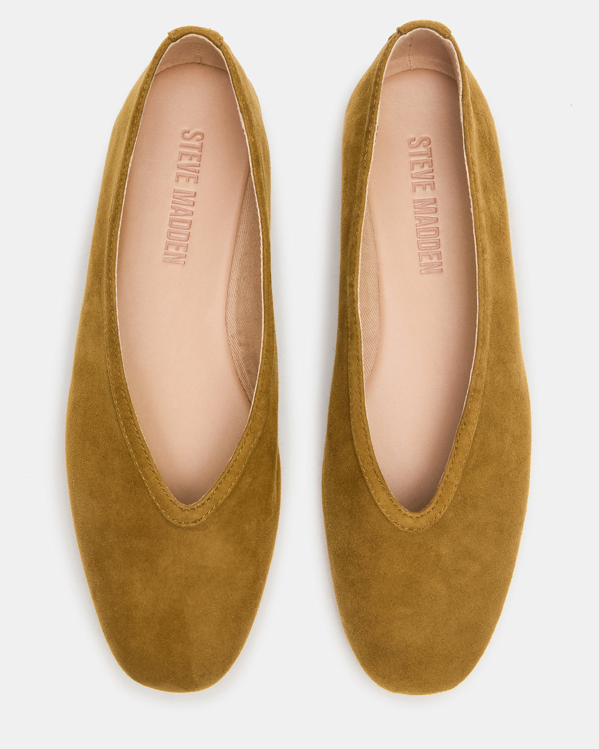 LENI Mustard Suede Square-Toe Ballet Women's Flat | Steve Madden online