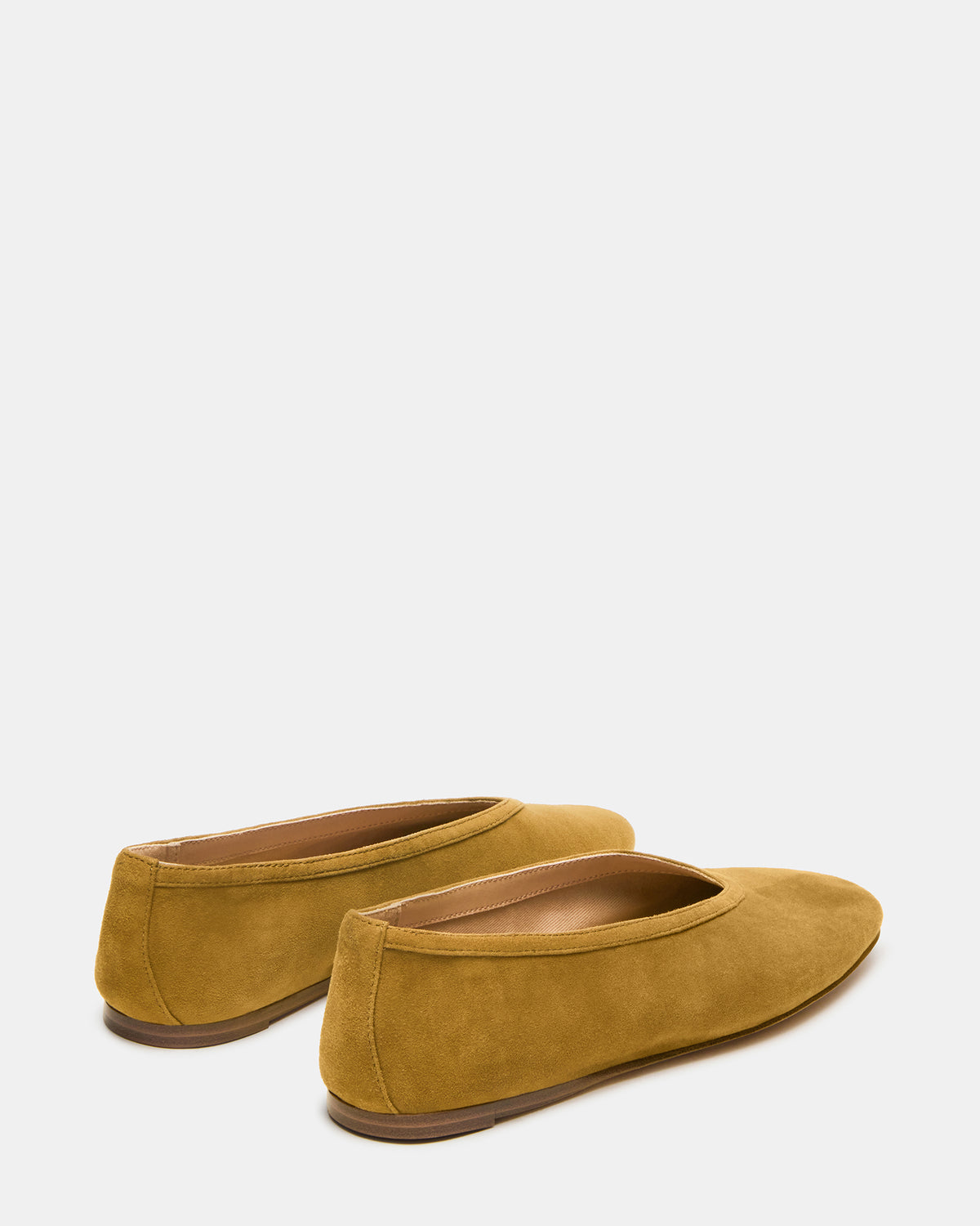 LENI Mustard Suede Square-Toe Ballet Women's Flat | Steve Madden online