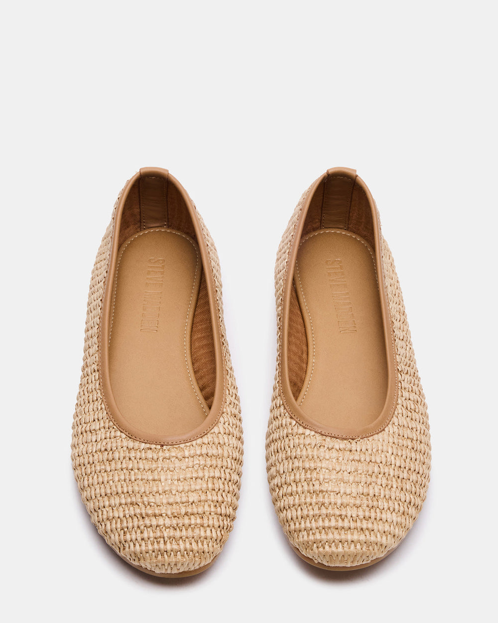 MERLOT Natural Raffia Ballet Women's Flat | Steve Madden outlet