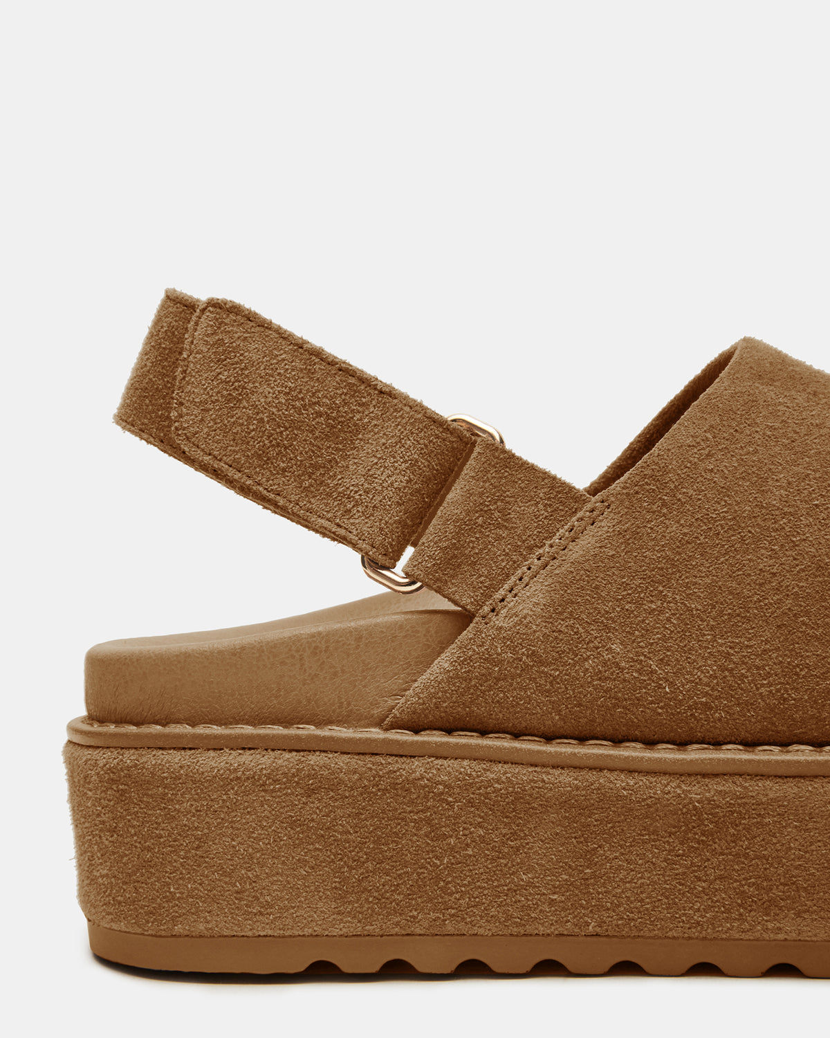 MELLOW Cognac Suede Women's Slingback Platform Clog | Steve Madden Sale