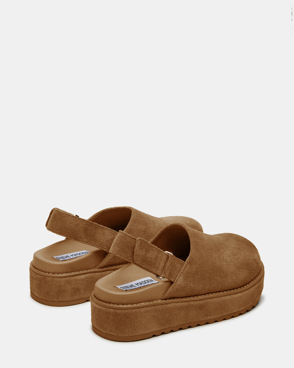 MELLOW Cognac Suede Women's Slingback Platform Clog | Steve Madden Sale
