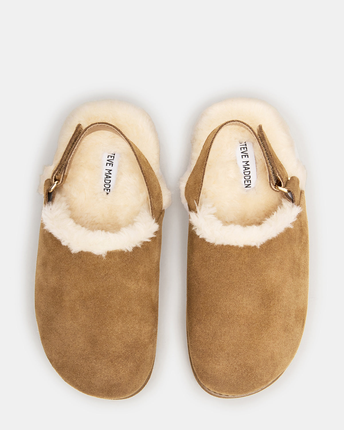 MELLOW Faux Fur Cognac Suede Women's Slingback Platform Clog | Steve Madden for Sale