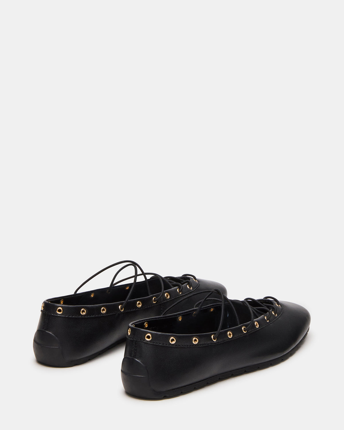 POINTE Black Leather Women's Ballet Square-Toe Flat | Steve Madden discount