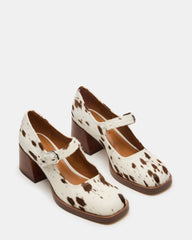 LISBON Brown Cow Print Square-Toe Mary Jane Women's Loafer | Steve Madden outlet