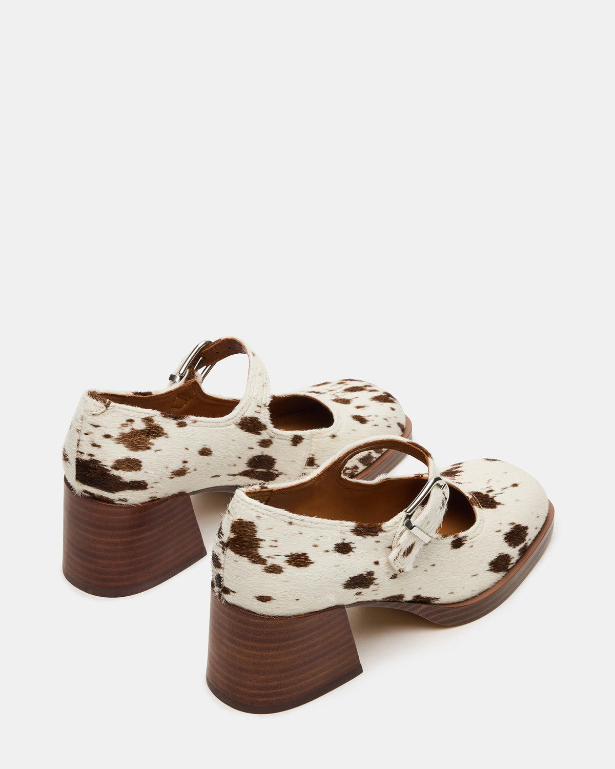 LISBON Brown Cow Print Square-Toe Mary Jane Women's Loafer | Steve Madden outlet