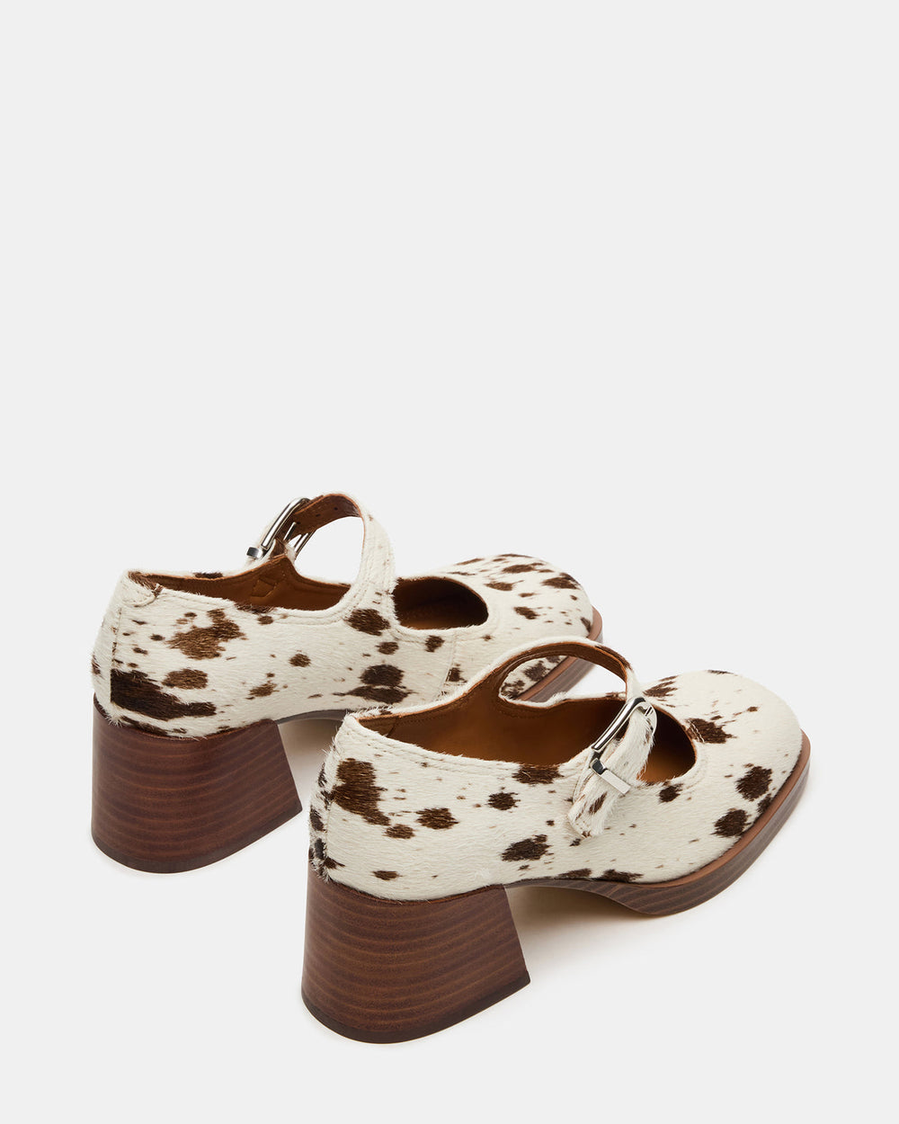 LISBON Brown Cow Print Square-Toe Mary Jane Women's Loafer | Steve Madden outlet