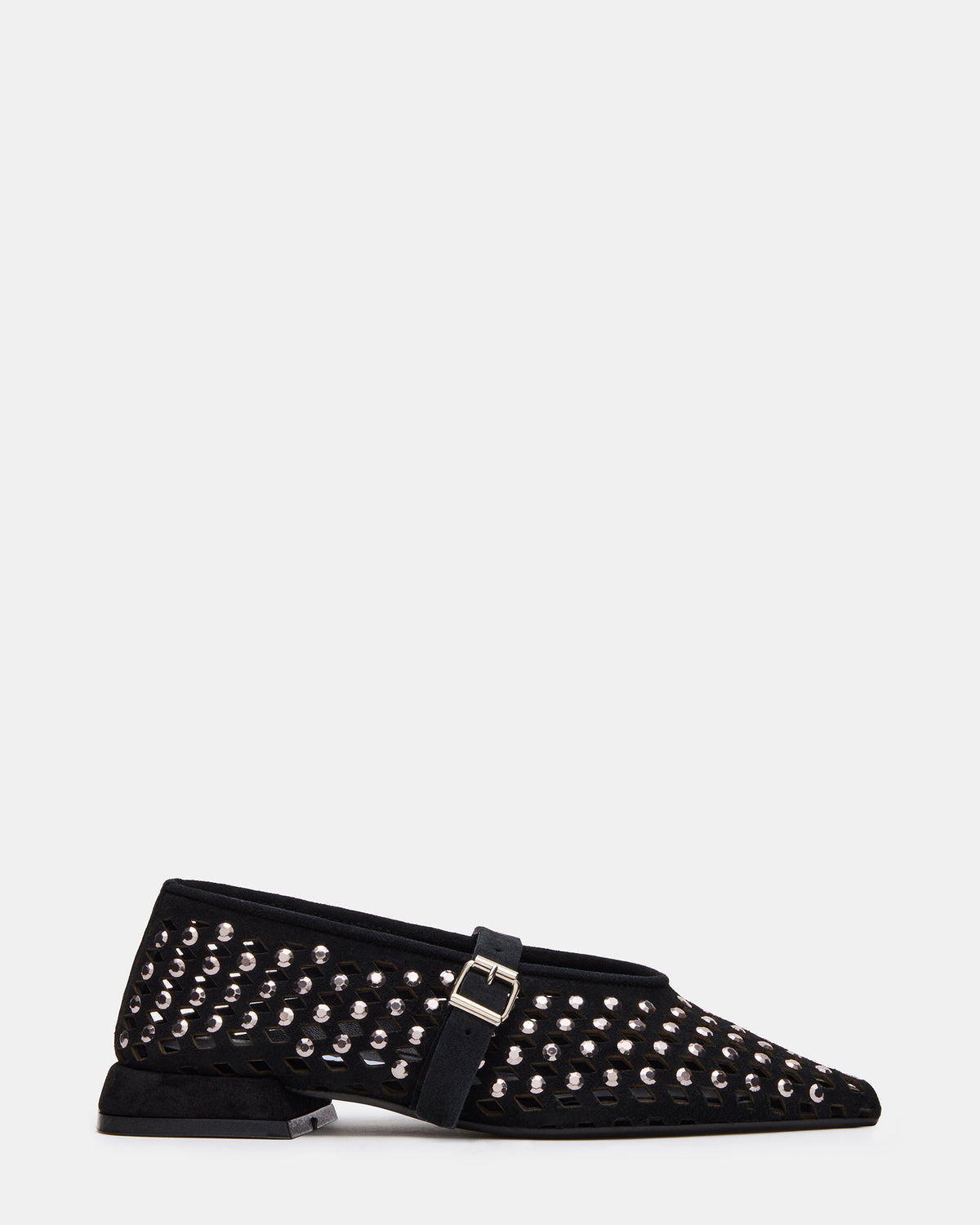 NICO Black Suede Women's Pointed-Toe Mary Jane Flat | Steve Madden on Sale