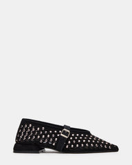 NICO Black Suede Women's Pointed-Toe Mary Jane Flat | Steve Madden on Sale