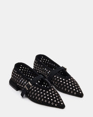 NICO Black Suede Women's Pointed-Toe Mary Jane Flat | Steve Madden on Sale