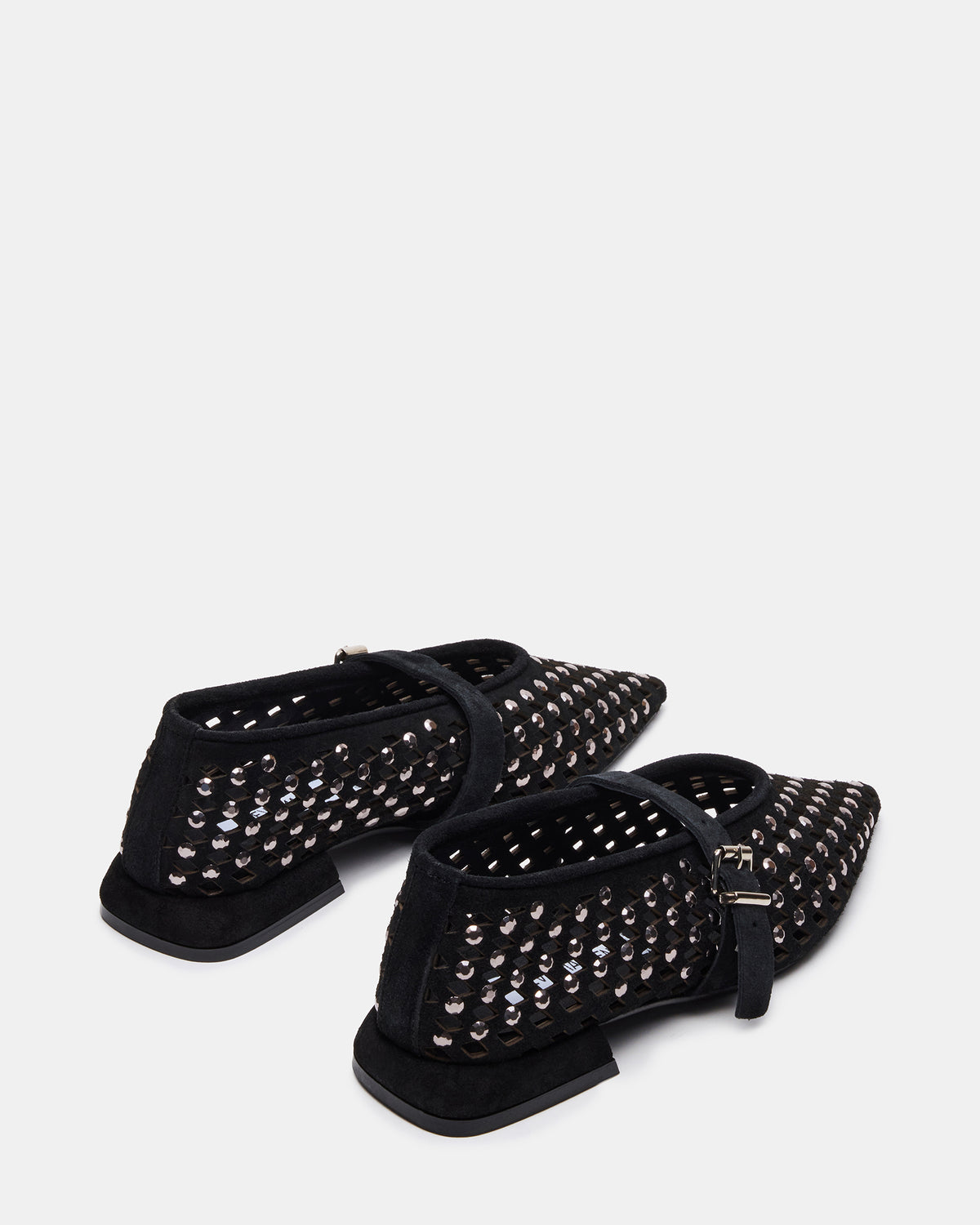 NICO Black Suede Women's Pointed-Toe Mary Jane Flat | Steve Madden on Sale