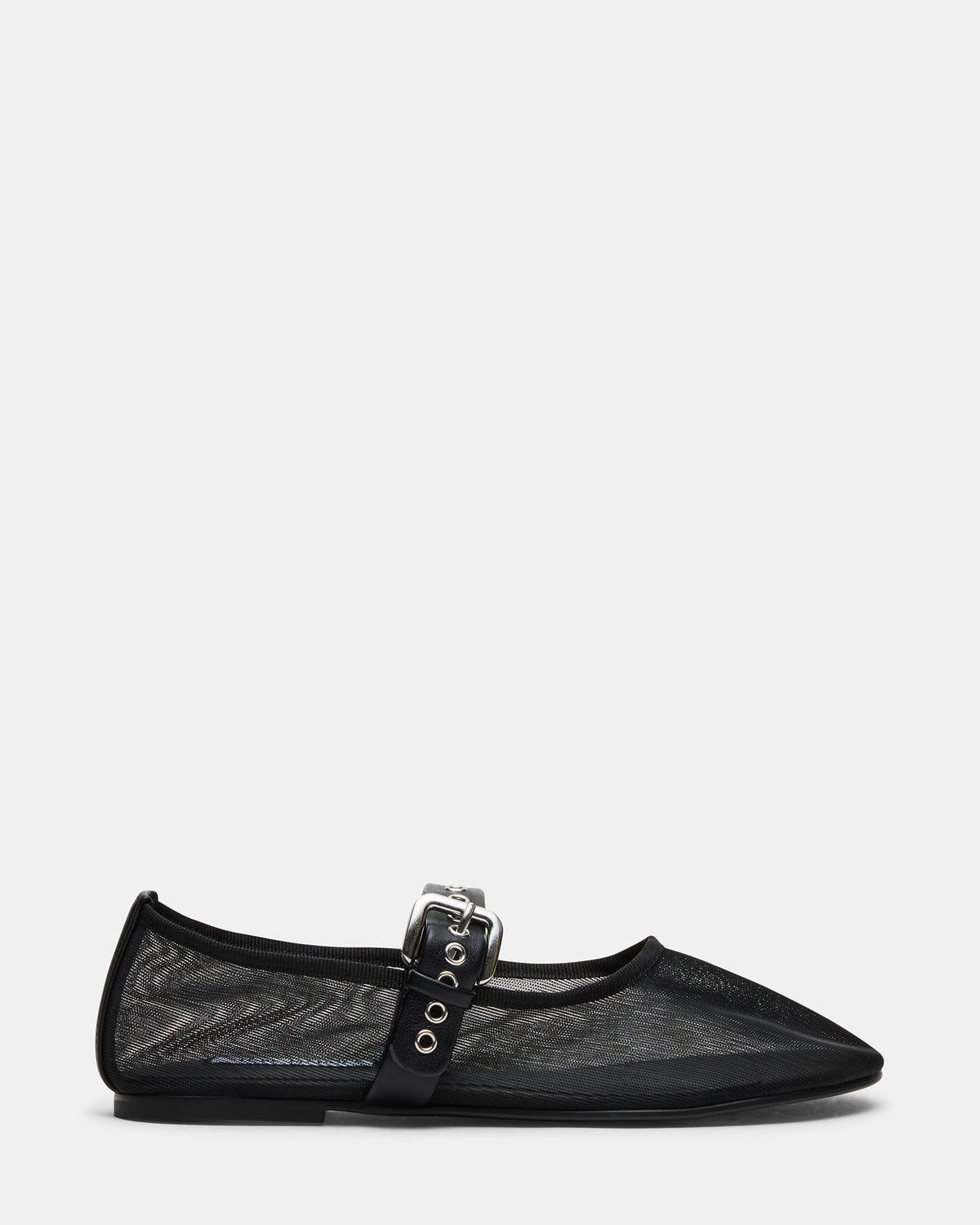 MITSY Black/Black Mary Jane Mesh Ballet Women's Flat | Steve Madden discount