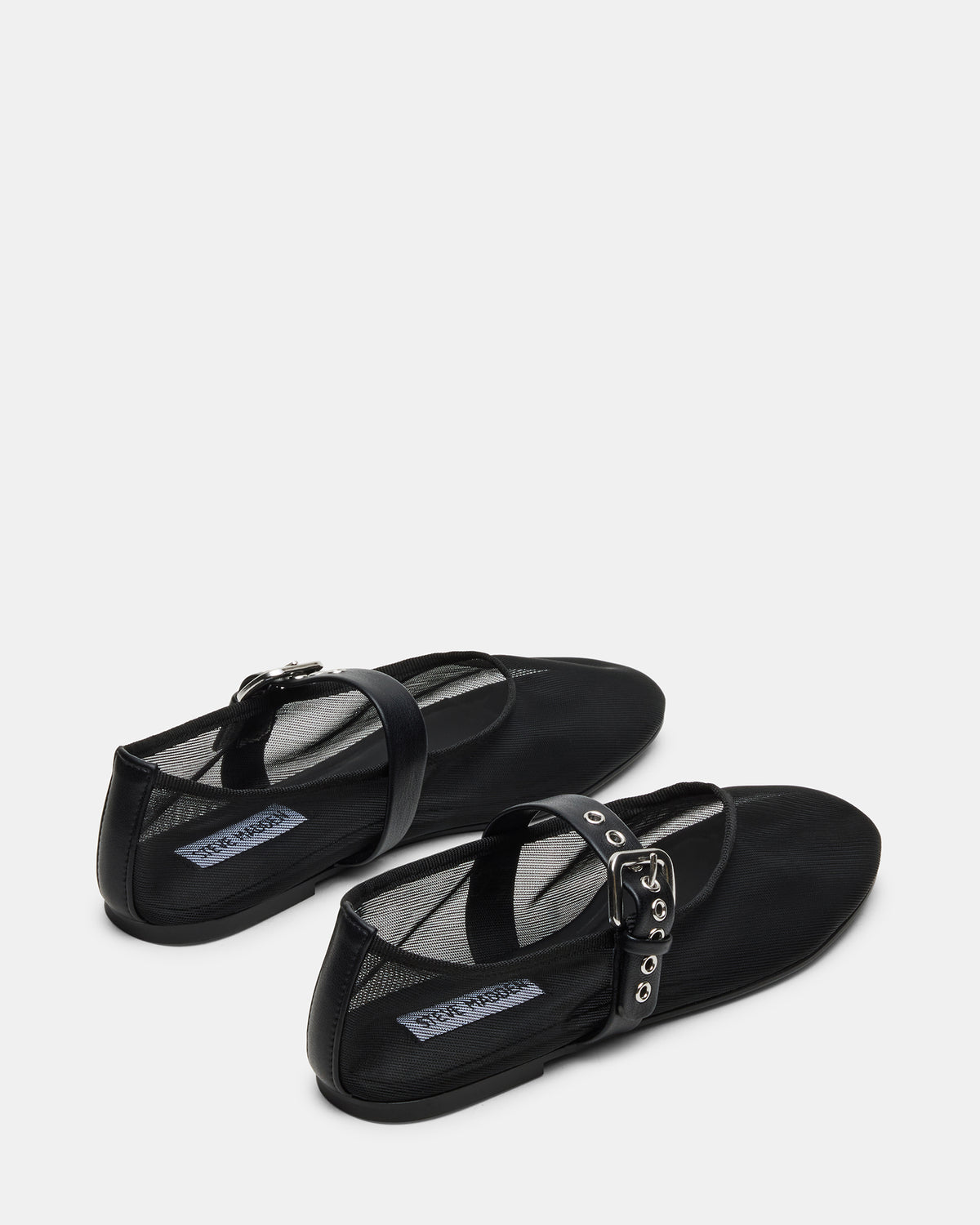 MITSY Black/Black Mary Jane Mesh Ballet Women's Flat | Steve Madden discount