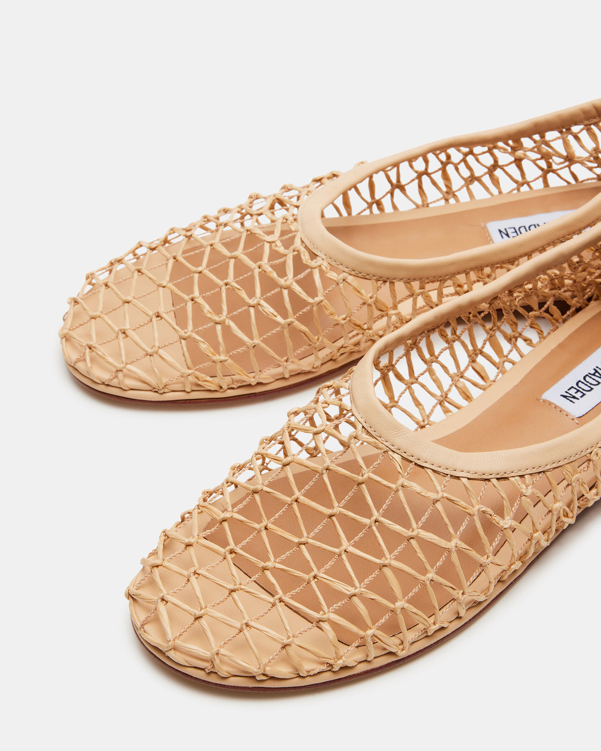 AMBROSIA Tan Women's Net Caged Ballet Flat | Steve Madden Sale