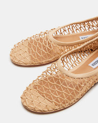 AMBROSIA Tan Women's Net Caged Ballet Flat | Steve Madden Sale