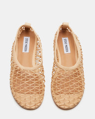 AMBROSIA Tan Women's Net Caged Ballet Flat | Steve Madden Sale