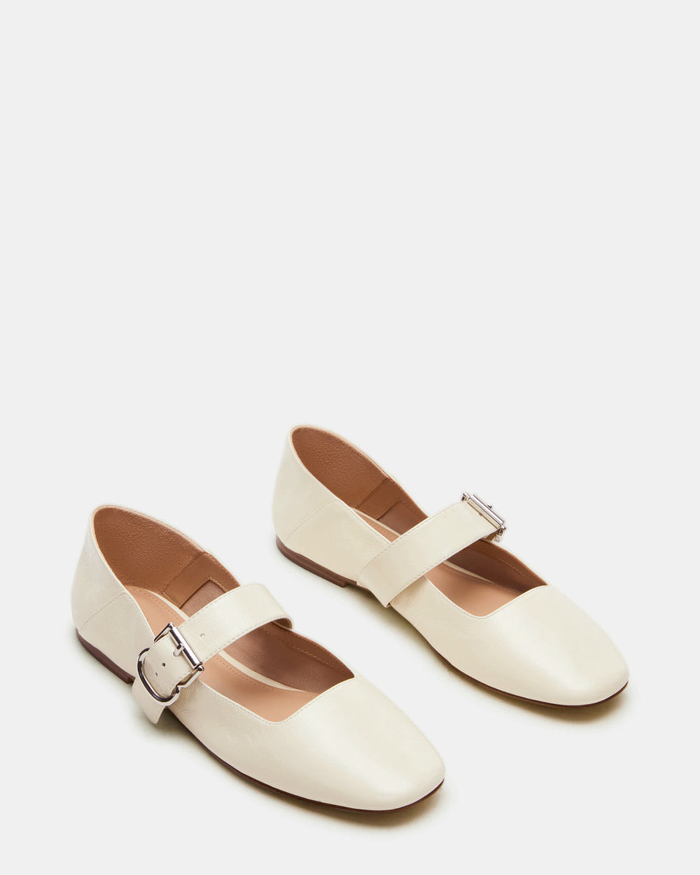 JENNI Bone Leather Women's Square-Toe Mary Jane Ballet Flat | Steve Madden for Sale