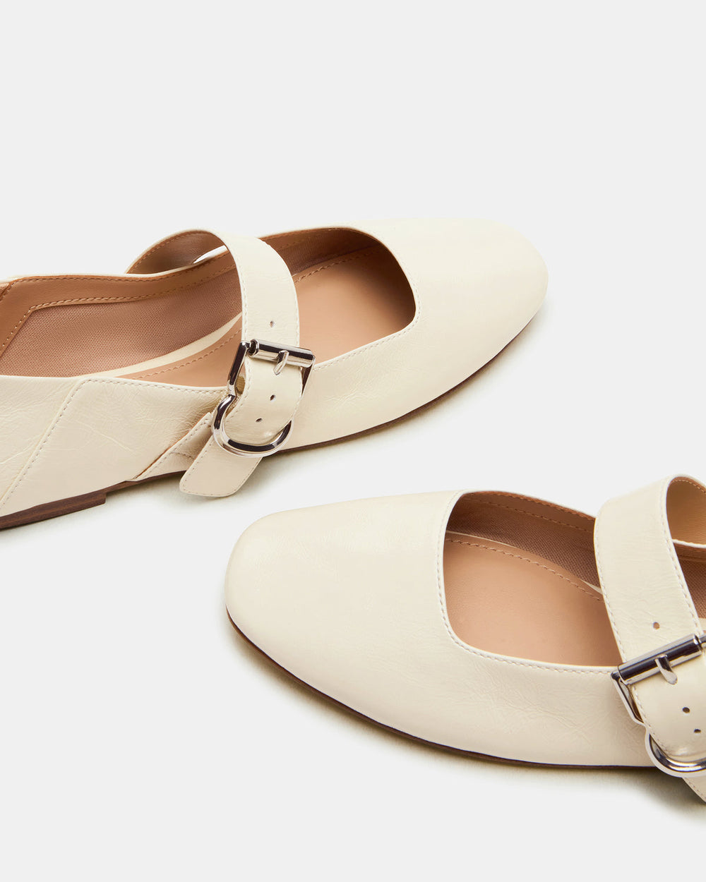 JENNI Bone Leather Women's Square-Toe Mary Jane Ballet Flat | Steve Madden for Sale