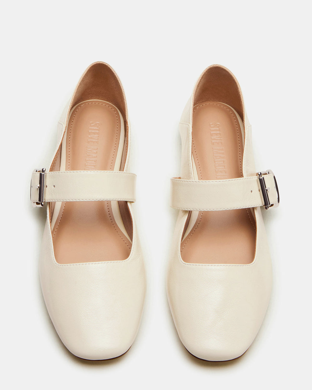 JENNI Bone Leather Women's Square-Toe Mary Jane Ballet Flat | Steve Madden for Sale