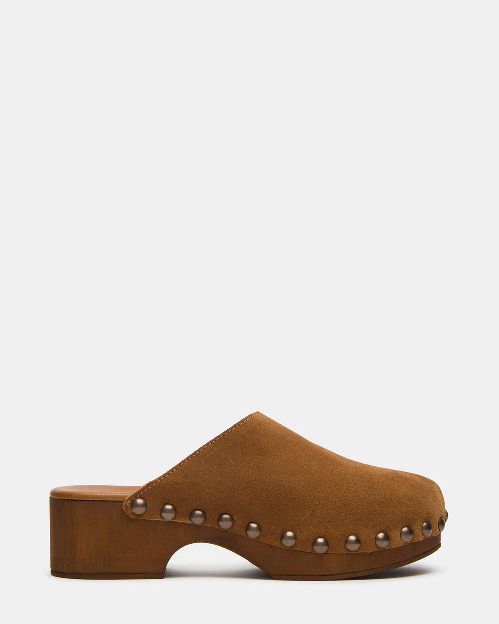 DANVER Chestnut Suede Studded Slip-On Mule Clog Women's Flat | Steve Madden near me