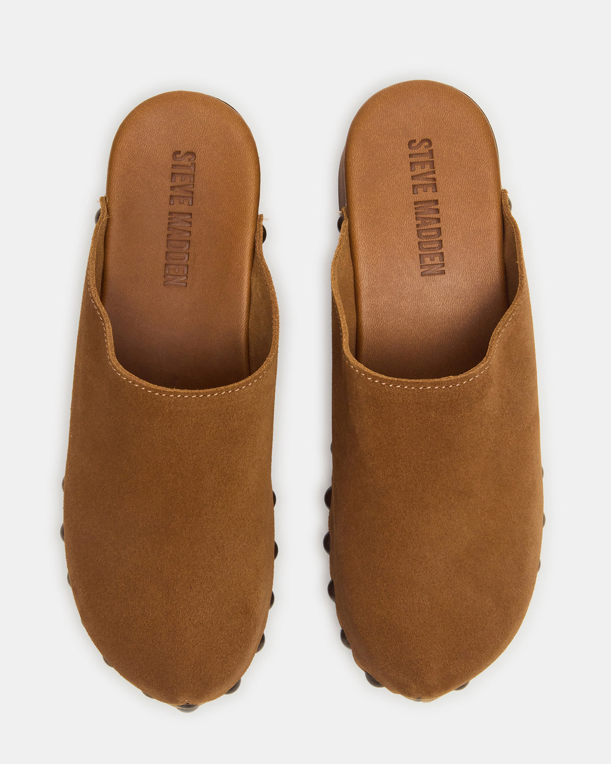 DANVER Chestnut Suede Studded Slip-On Mule Clog Women's Flat | Steve Madden near me