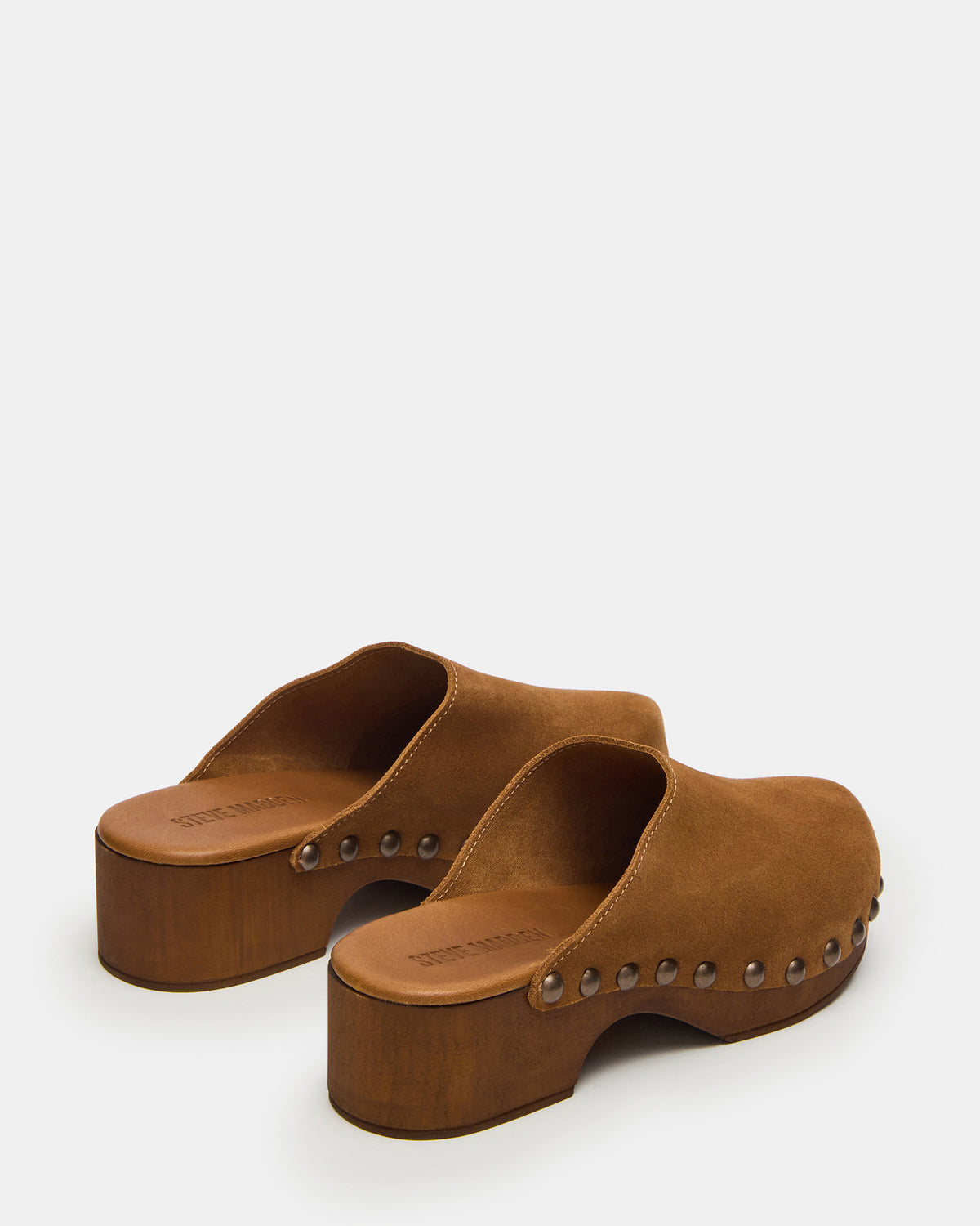 DANVER Chestnut Suede Studded Slip-On Mule Clog Women's Flat | Steve Madden near me