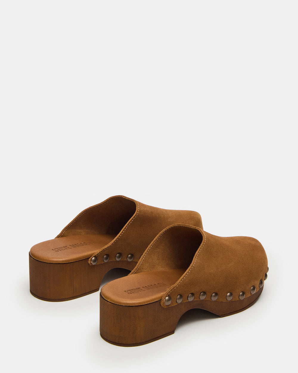 DANVER Chestnut Suede Studded Slip-On Mule Clog Women's Flat | Steve Madden near me