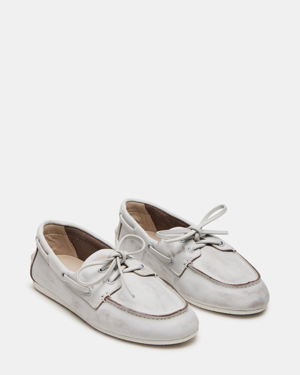 SAG White Leather Women's Boat Shoe | Steve Madden discount