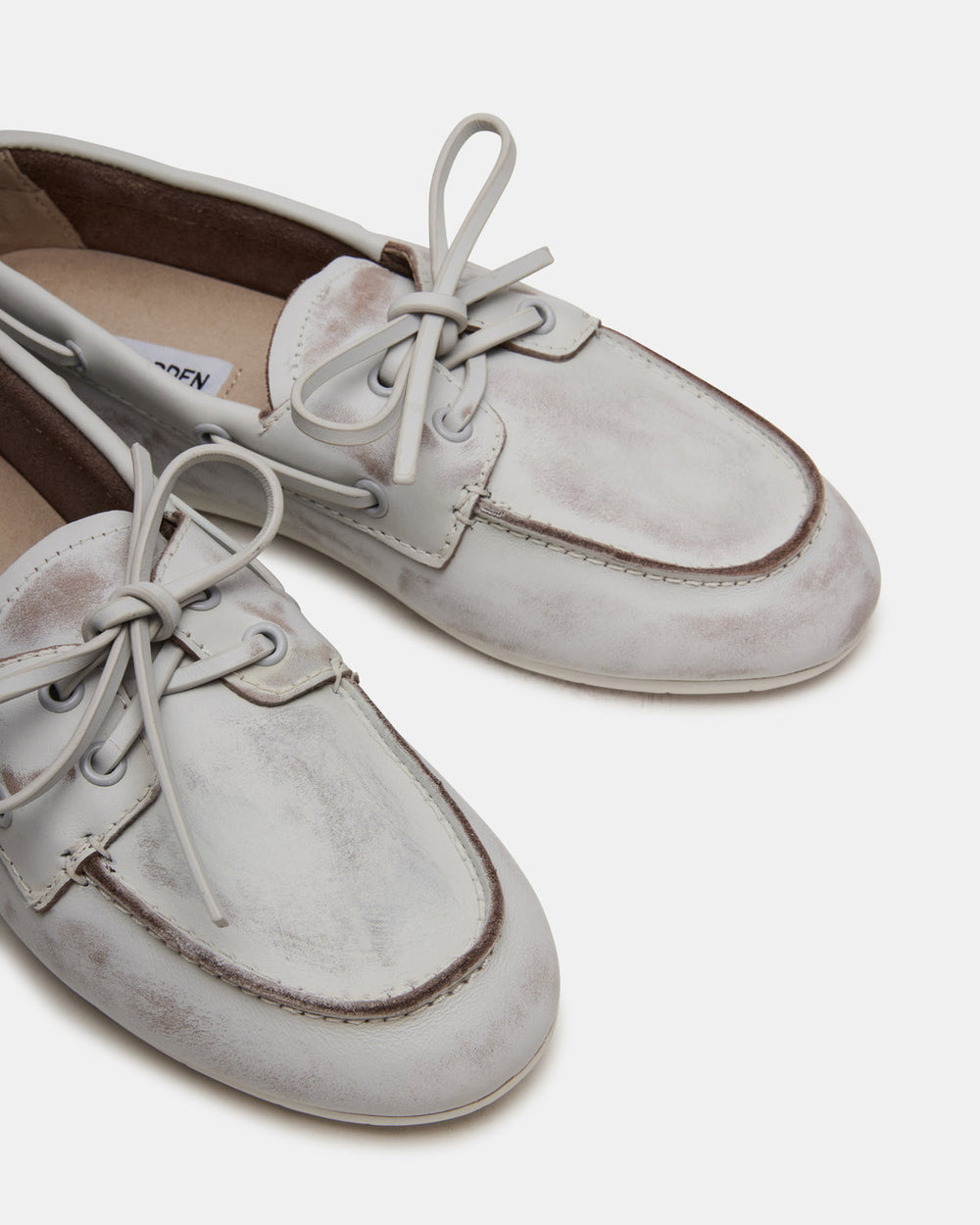 SAG White Leather Women's Boat Shoe | Steve Madden discount