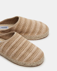 GILLIGAN Raffia Espadrille Mule Flat | Women's Flats | Steve Madden on Sale