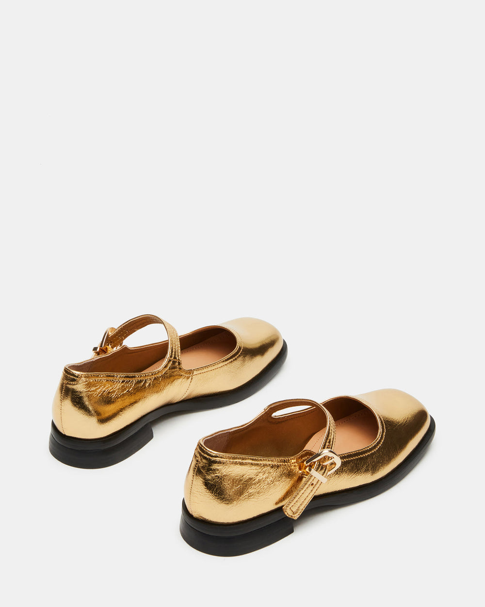 DELANCY Gold Leather Women's Mary Jane Flats | Steve Madden near me