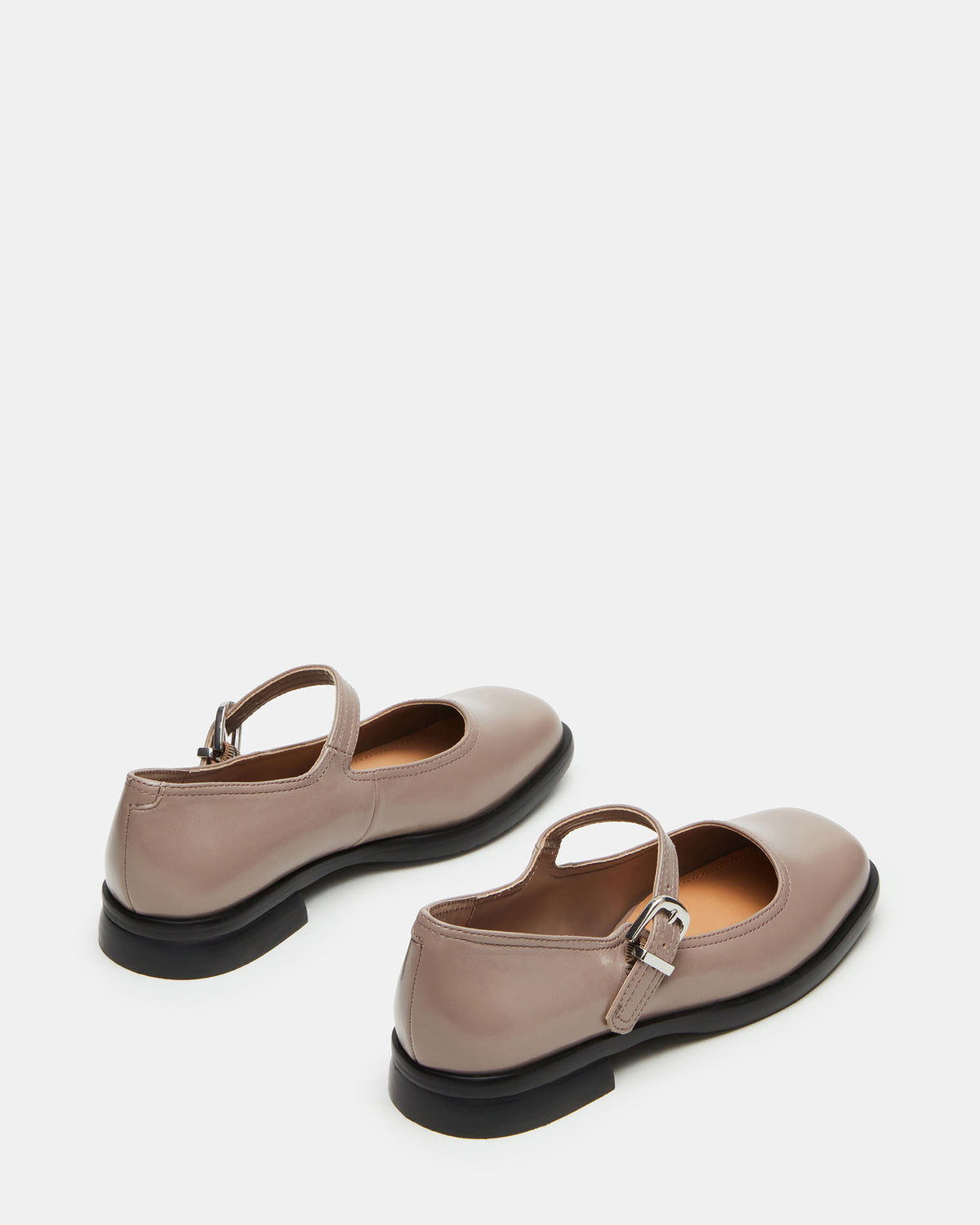 DELANCY Taupe Leather Women's Mary Jane Flats | Steve Madden discount