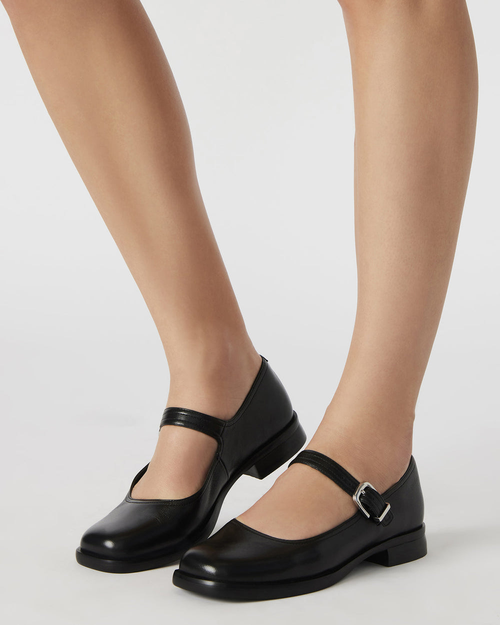 DELANCY Taupe Leather Women's Mary Jane Flats | Steve Madden discount